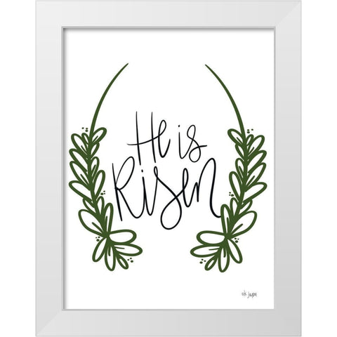 He is Risen White Modern Wood Framed Art Print by Jaxn Blvd.