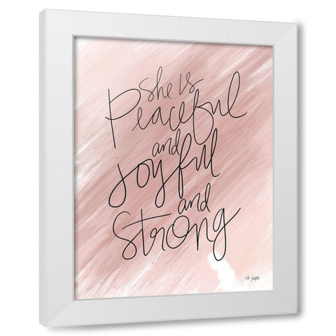 She is Peaceful White Modern Wood Framed Art Print by Jaxn Blvd.