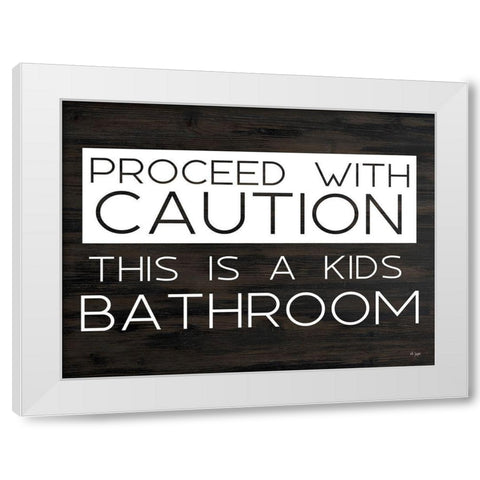 Kids Bathroom White Modern Wood Framed Art Print by Jaxn Blvd.
