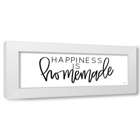Happiness is Homemade White Modern Wood Framed Art Print by Jaxn Blvd.