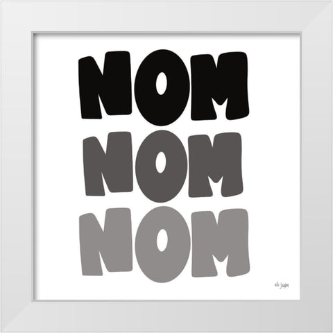NOM NOM NOM White Modern Wood Framed Art Print by Jaxn Blvd.