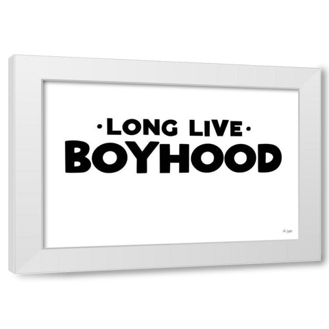 Long Live Boyhood White Modern Wood Framed Art Print by Jaxn Blvd.