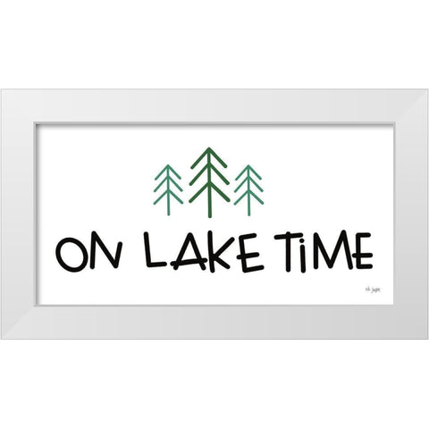 On Lake Time White Modern Wood Framed Art Print by Jaxn Blvd.