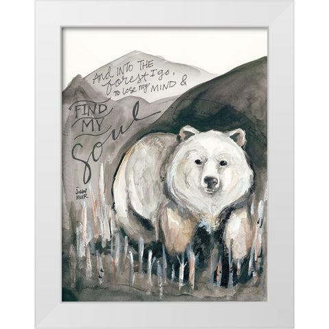 Find My Soul Bear White Modern Wood Framed Art Print by Mingo, Jessica
