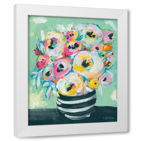 Symphony of Roses White Modern Wood Framed Art Print by Mingo, Jessica