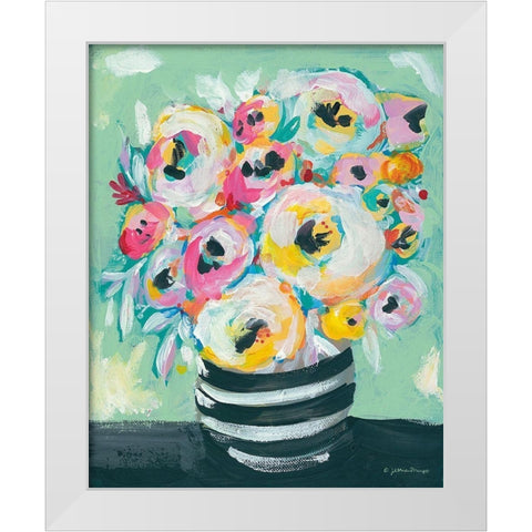 Symphony of Roses White Modern Wood Framed Art Print by Mingo, Jessica