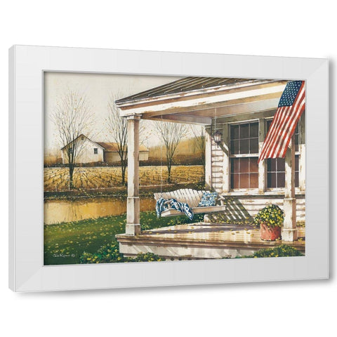 Fall is in the Air White Modern Wood Framed Art Print by Rossini, John