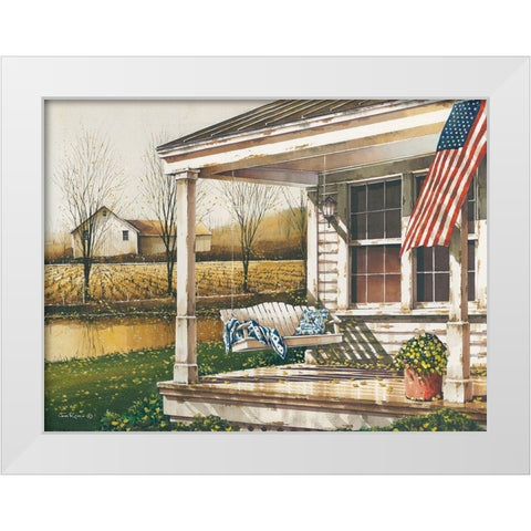 Fall is in the Air White Modern Wood Framed Art Print by Rossini, John