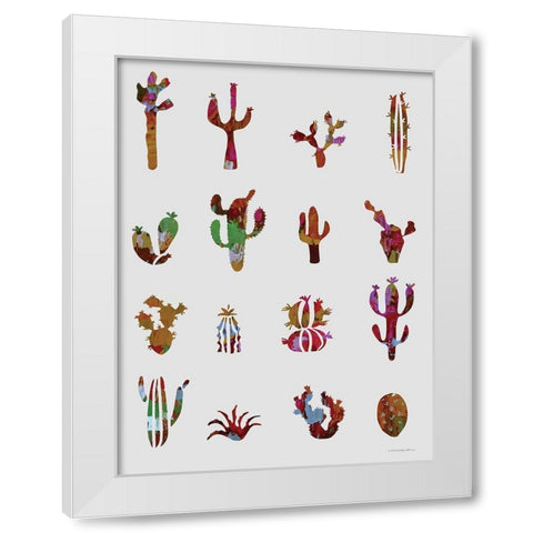 Prickly White Modern Wood Framed Art Print by Kamdon Kreations