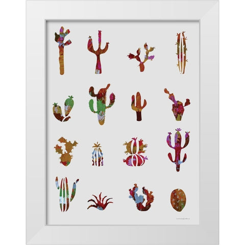 Prickly White Modern Wood Framed Art Print by Kamdon Kreations