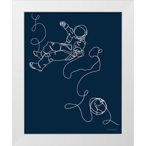 Lines in Space 1 White Modern Wood Framed Art Print by Kamdon Kreations