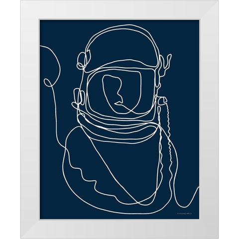 Lines in Space 2 White Modern Wood Framed Art Print by Kamdon Kreations