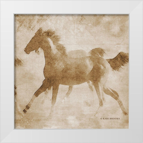 Running Fowl I White Modern Wood Framed Art Print by Brooks, Kari