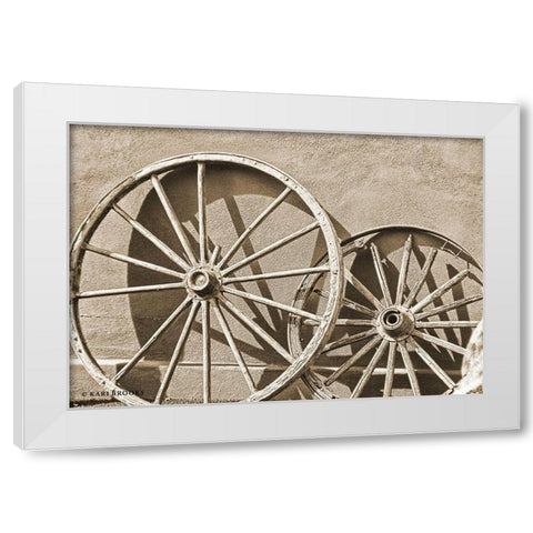 Like a Wagon Wheel White Modern Wood Framed Art Print by Brooks, Kari