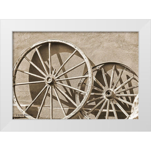 Like a Wagon Wheel White Modern Wood Framed Art Print by Brooks, Kari