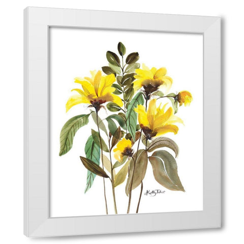 Mellow Yellow Bouquet White Modern Wood Framed Art Print by Talent, Kelley