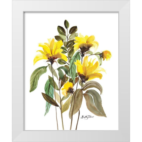 Mellow Yellow Bouquet White Modern Wood Framed Art Print by Talent, Kelley