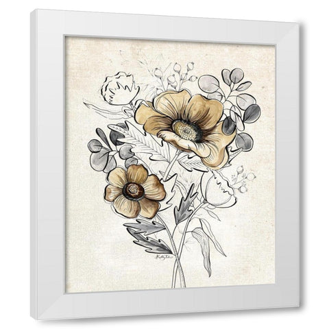 Serene Bouquet 1 White Modern Wood Framed Art Print by Talent, Kelley