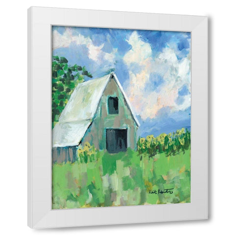 June Fields White Modern Wood Framed Art Print by Roberts, Kait