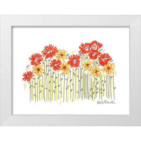 Spring Fever White Modern Wood Framed Art Print by Roberts, Kait