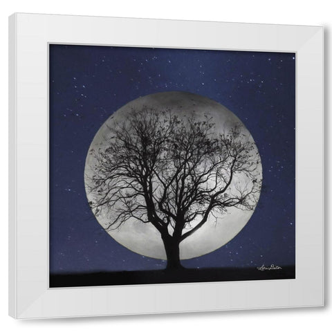 Full Moon White Modern Wood Framed Art Print by Deiter, Lori