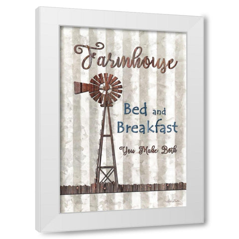 Farmhouse Bed and Breakfast White Modern Wood Framed Art Print by Deiter, Lori