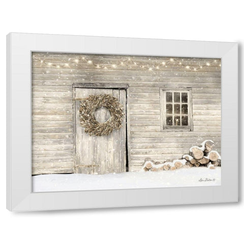 Old Farm Christmas White Modern Wood Framed Art Print by Deiter, Lori
