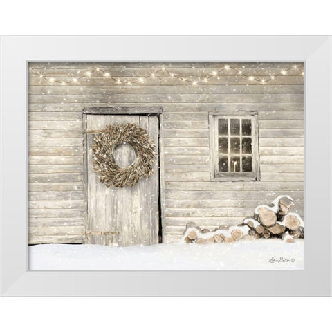 Old Farm Christmas White Modern Wood Framed Art Print by Deiter, Lori