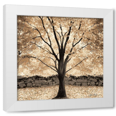 Gold Canopy Tree White Modern Wood Framed Art Print by Deiter, Lori