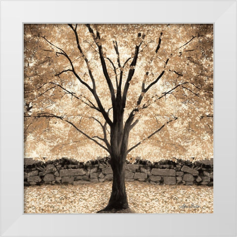 Gold Canopy Tree White Modern Wood Framed Art Print by Deiter, Lori