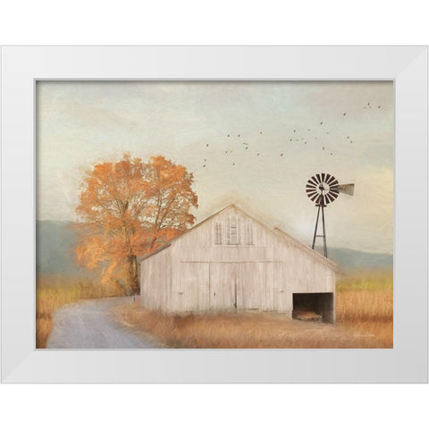 Fall Barn in Muir White Modern Wood Framed Art Print by Deiter, Lori