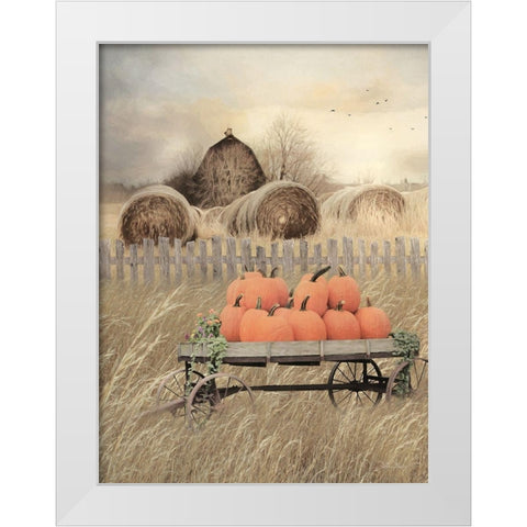 Pumpkin Harvest White Modern Wood Framed Art Print by Deiter, Lori