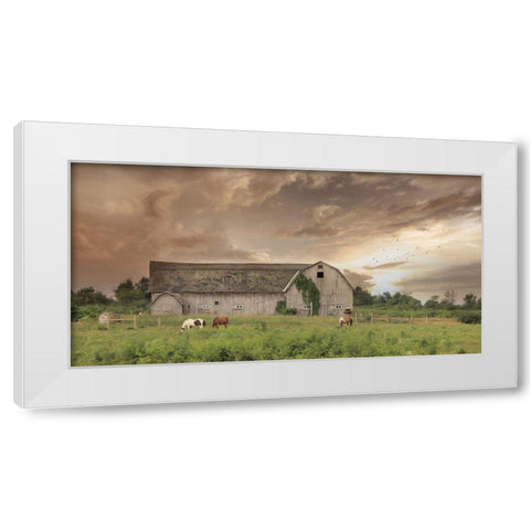 Sunset Grazing White Modern Wood Framed Art Print by Deiter, Lori