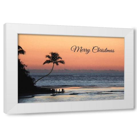 Palm Tree Christmas White Modern Wood Framed Art Print by Deiter, Lori