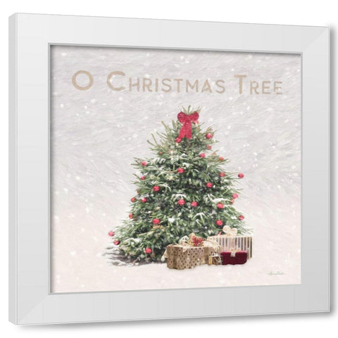 O Christmas Tree White Modern Wood Framed Art Print by Deiter, Lori