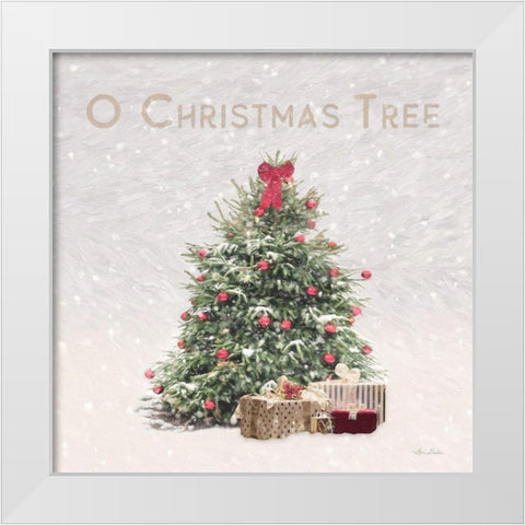 O Christmas Tree White Modern Wood Framed Art Print by Deiter, Lori