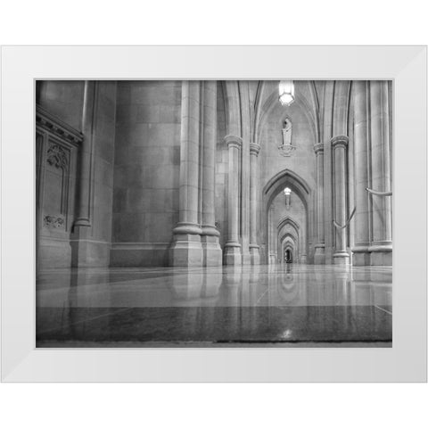 National Cathedral White Modern Wood Framed Art Print by Deiter, Lori