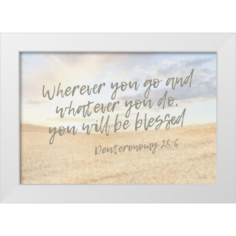 Wherever You Go White Modern Wood Framed Art Print by Deiter, Lori