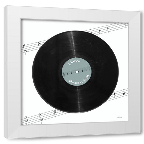 I Love Rock n Roll White Modern Wood Framed Art Print by Deiter, Lori