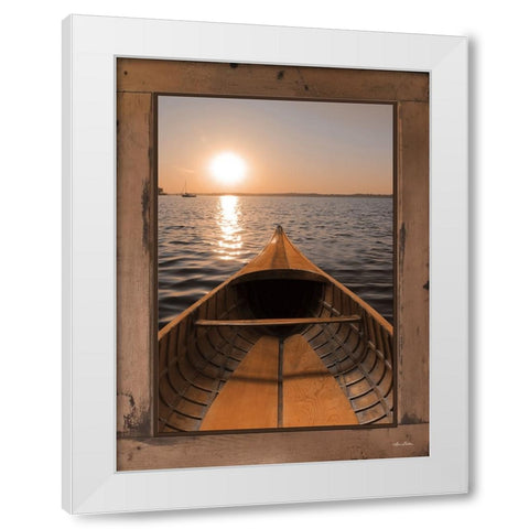 Antique Canoe I White Modern Wood Framed Art Print by Deiter, Lori