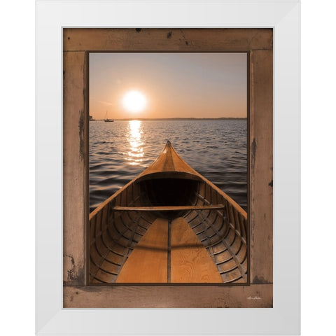 Antique Canoe I White Modern Wood Framed Art Print by Deiter, Lori