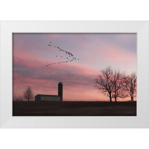 Spring Migration of Snow Geese White Modern Wood Framed Art Print by Deiter, Lori
