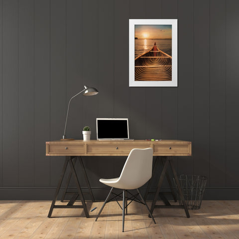 Sunset on the Lake II White Modern Wood Framed Art Print by Deiter, Lori