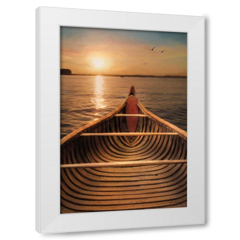Sunset on the Lake II White Modern Wood Framed Art Print by Deiter, Lori