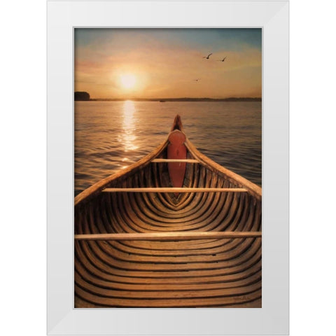Sunset on the Lake II White Modern Wood Framed Art Print by Deiter, Lori