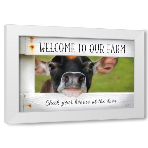 Welcome Cow White Modern Wood Framed Art Print by Deiter, Lori