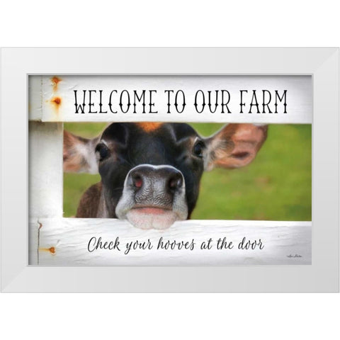 Welcome Cow White Modern Wood Framed Art Print by Deiter, Lori