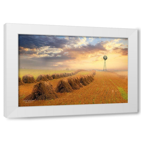 Amish Country Sunrise White Modern Wood Framed Art Print by Deiter, Lori