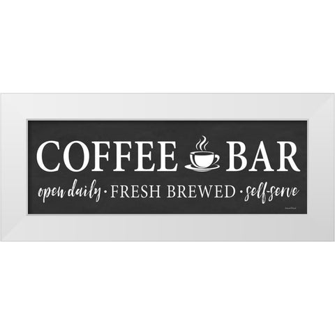 Self-Serve Coffee Bar White Modern Wood Framed Art Print by Lettered And Lined