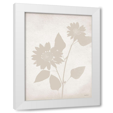 Floral Silhouette III White Modern Wood Framed Art Print by Lettered And Lined